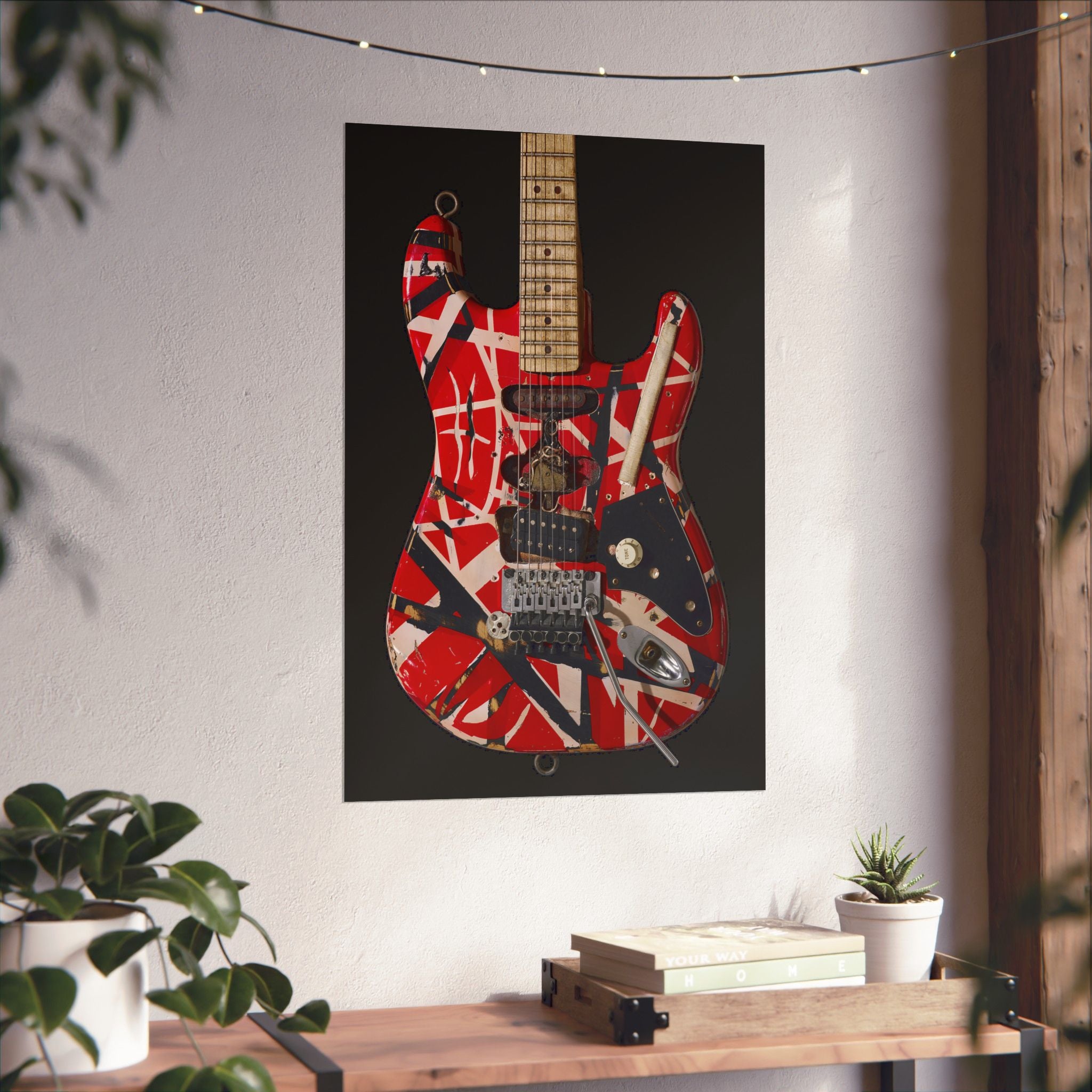 Eddie Van Halen Frankenstrat Guitar Poster | EVH Guitar Wall Art | Vintage Rock Print