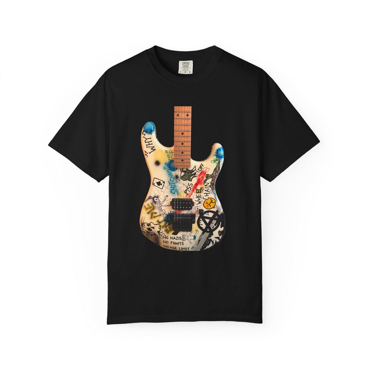 Mr. Graffiti Guitar T-Shirt | Vintage Rock Guitar Tee | Inspired by George Lynch's Legendary Guitar | Comfort Colors 1717