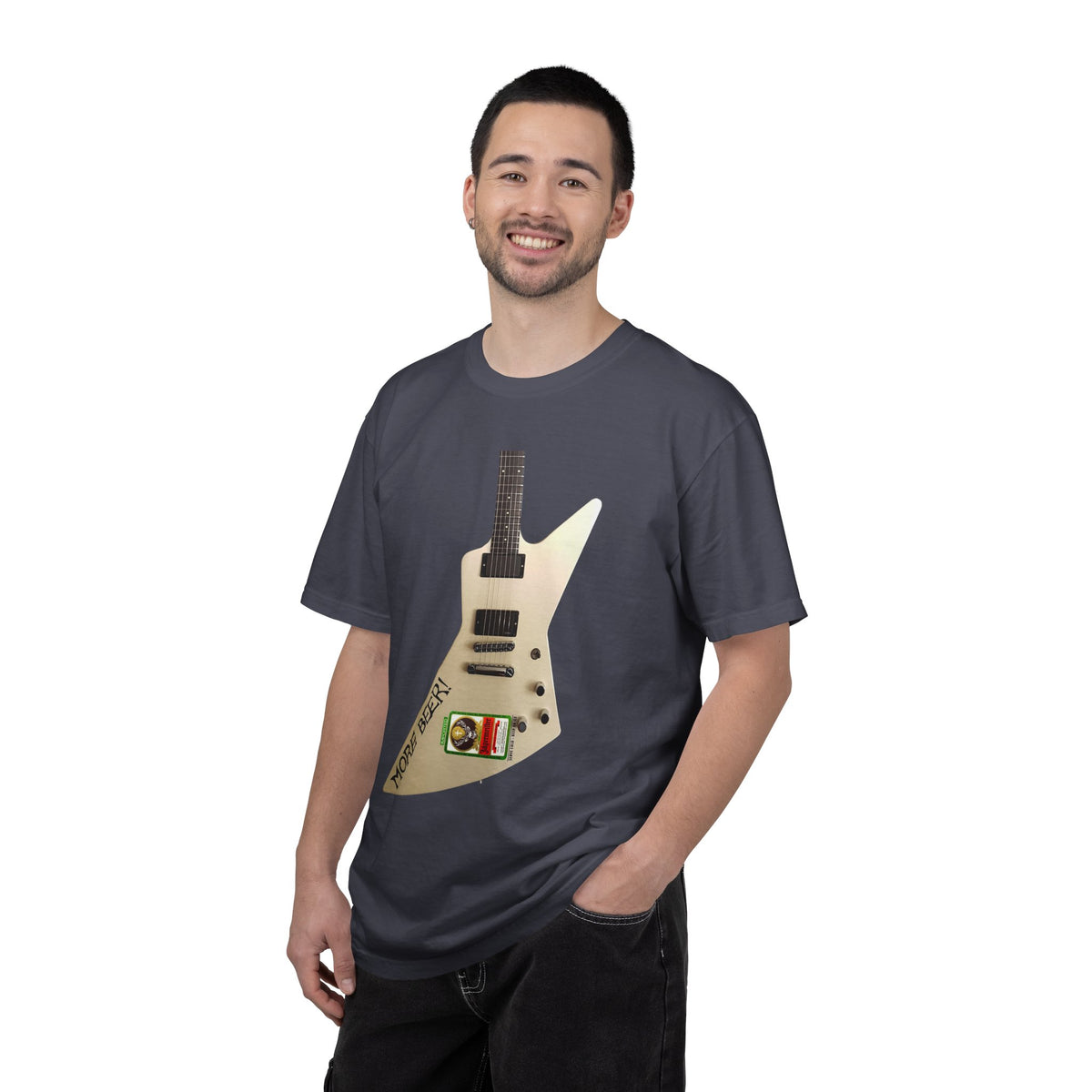 More Beer Explorer Guitar T-Shirt | Vintage Heavy Metal Tee | Inspired by James Hetfield's Iconic Explorer Guitar | Comfort Colors 1717 Garment-Dyed Shir