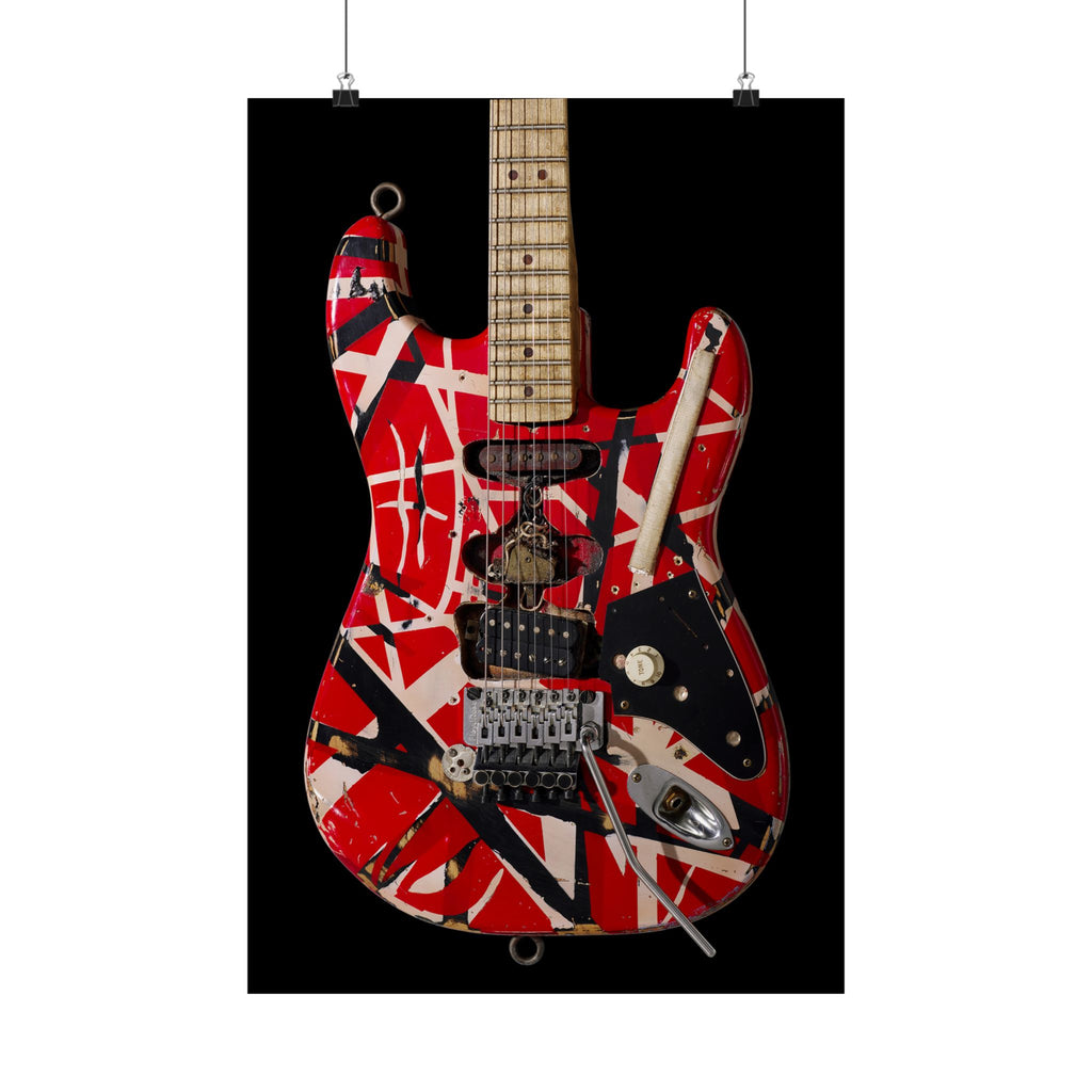 Eddie Van Halen Frankenstrat Guitar Poster | EVH Guitar Wall Art | Vintage Rock Print