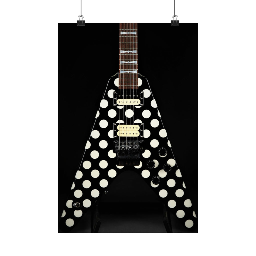 Randy Rhoads Polka Dot Flying V Guitar Poster | Ozzy Osbourne Wall Art