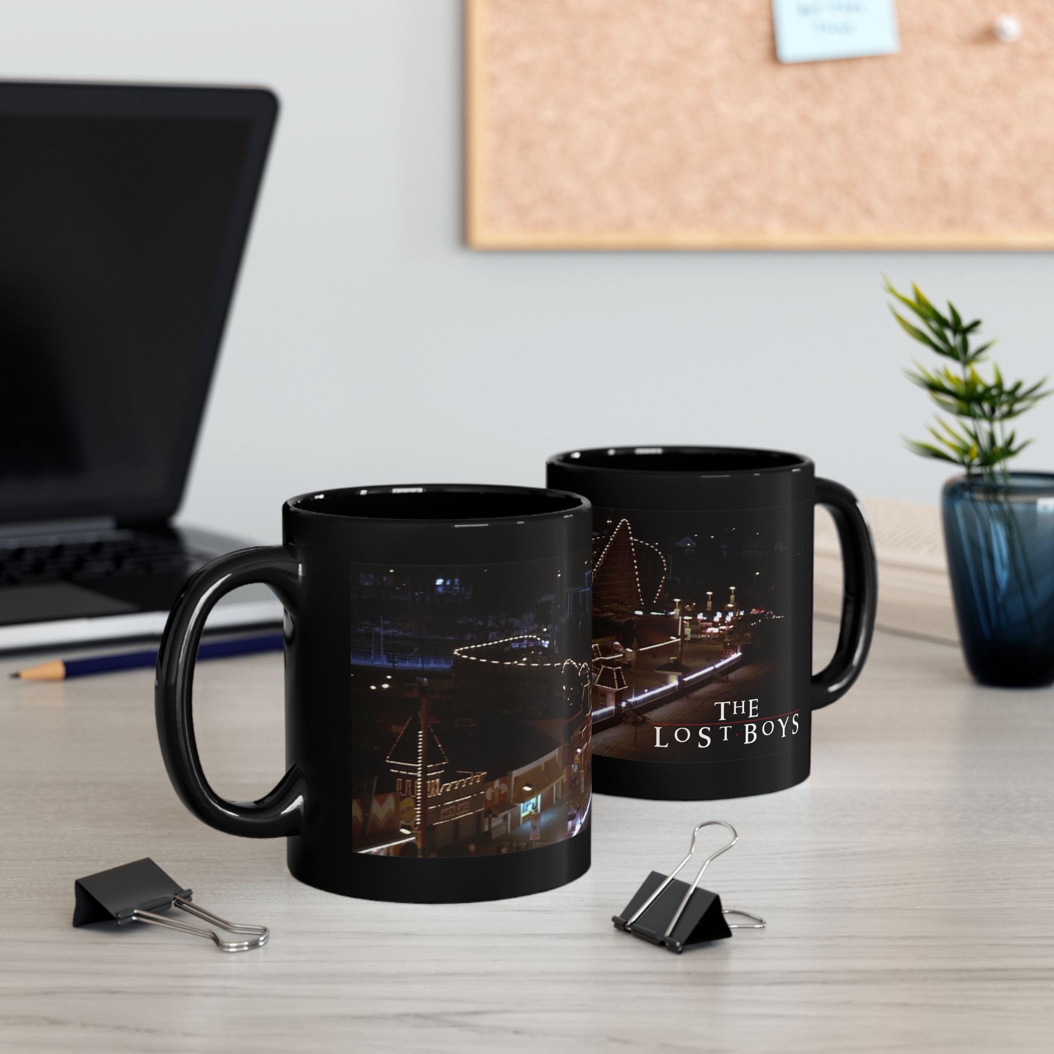 The Lost Boys 1987 Coffee Mug | Santa Carla Vampire Movie Mug | 11oz & 15oz Horror Film Gift | 80s Horror Fan Mug | Black Ceramic