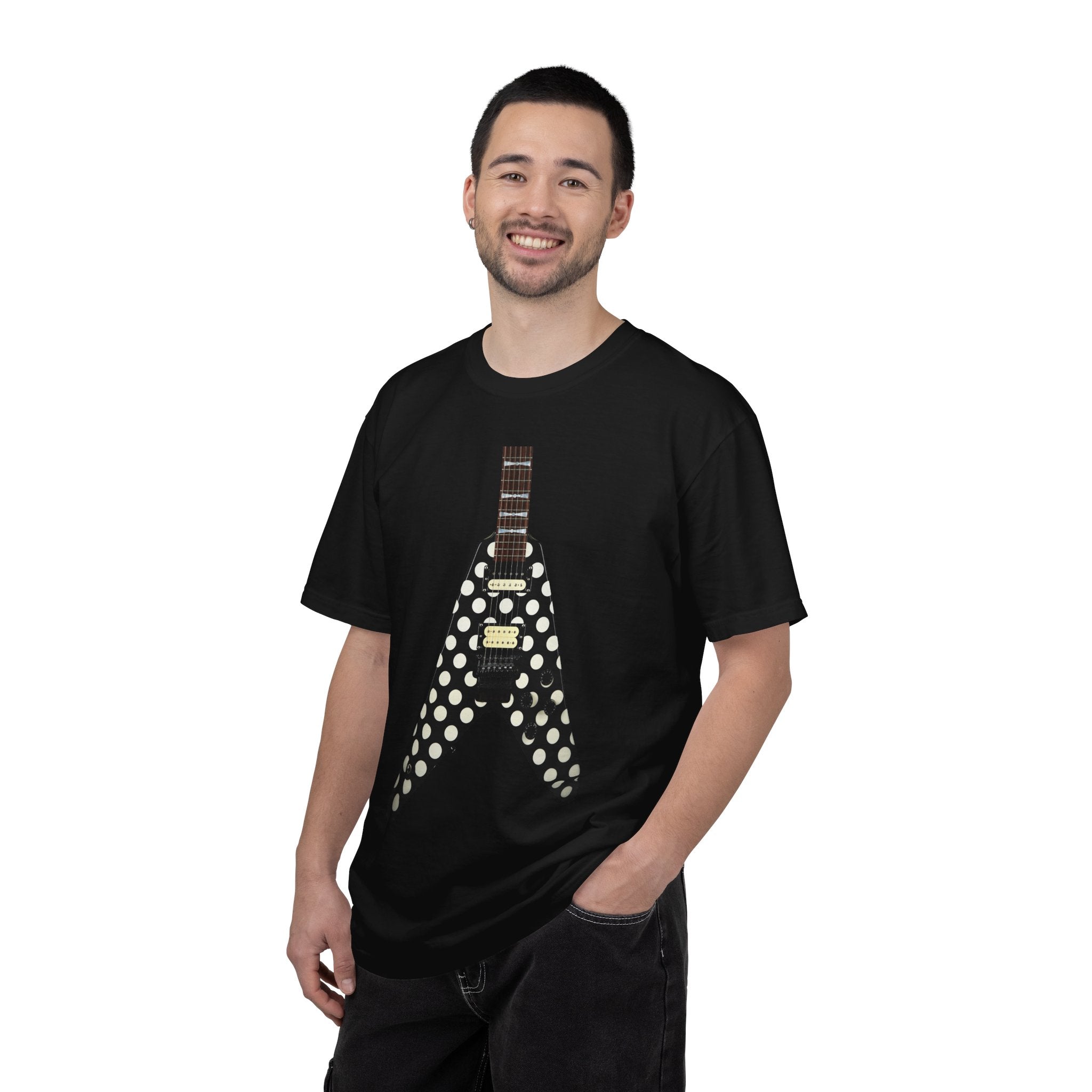 Randy Rhoads Polka Dot Flying V Guitar T-Shirt | Heavy Metal Tee | Inspired by an Iconic Metal Player | Comfort Colors 1717