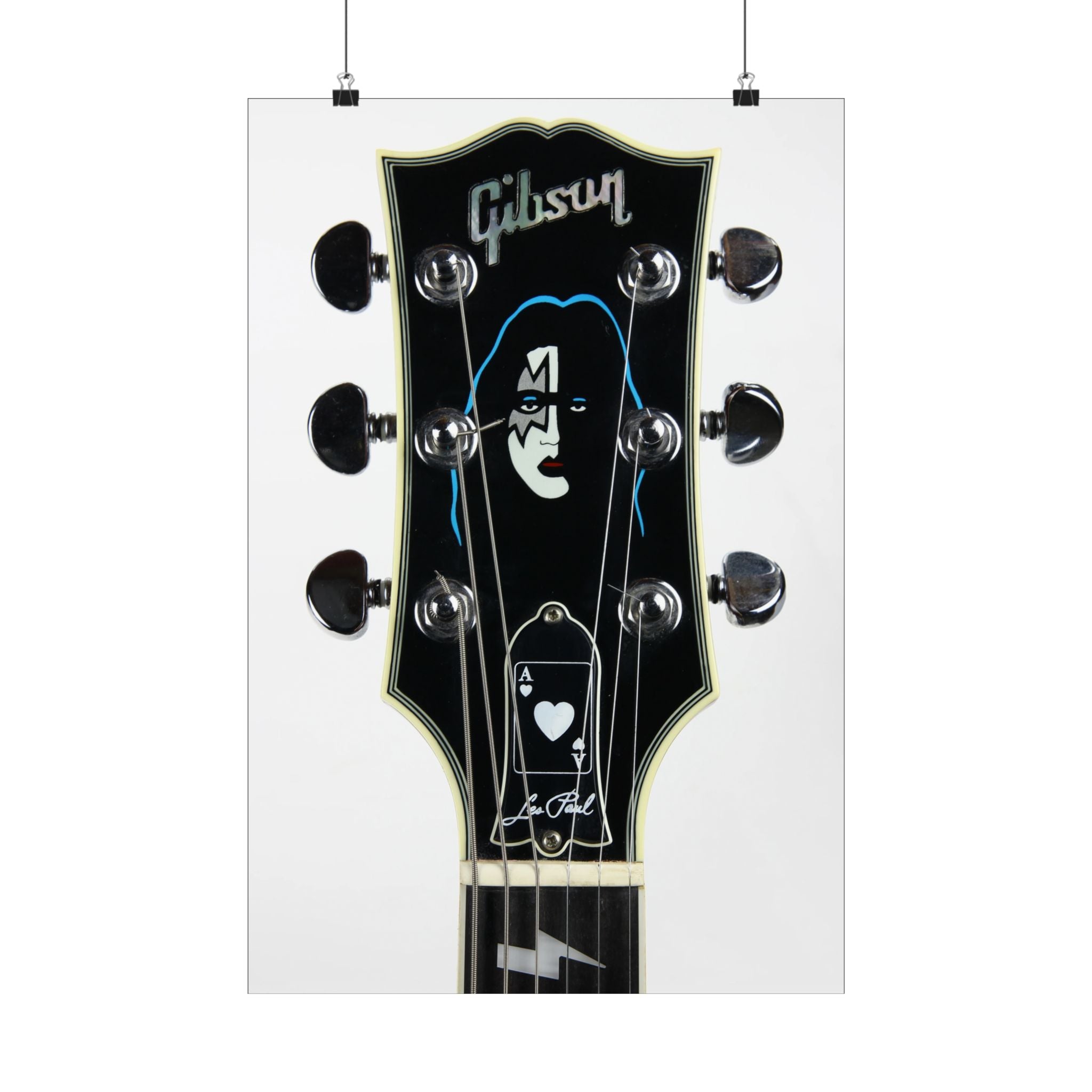 Ace Frehley Gibson Les Paul Headstock Poster | Vintage KISS Guitar Wall Art poster