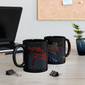 TRON 1982 Movie Coffee Mug | Retro Arcade Sci-Fi Mug | 80s Computer Movie | Flynn Light Cycle Gift | Black Ceramic 11oz