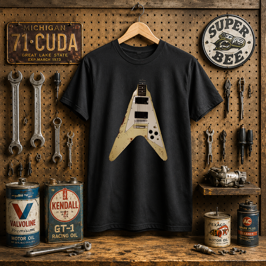 The James Hetfield Kill Em All era guitar Flying V Electra T Shirt