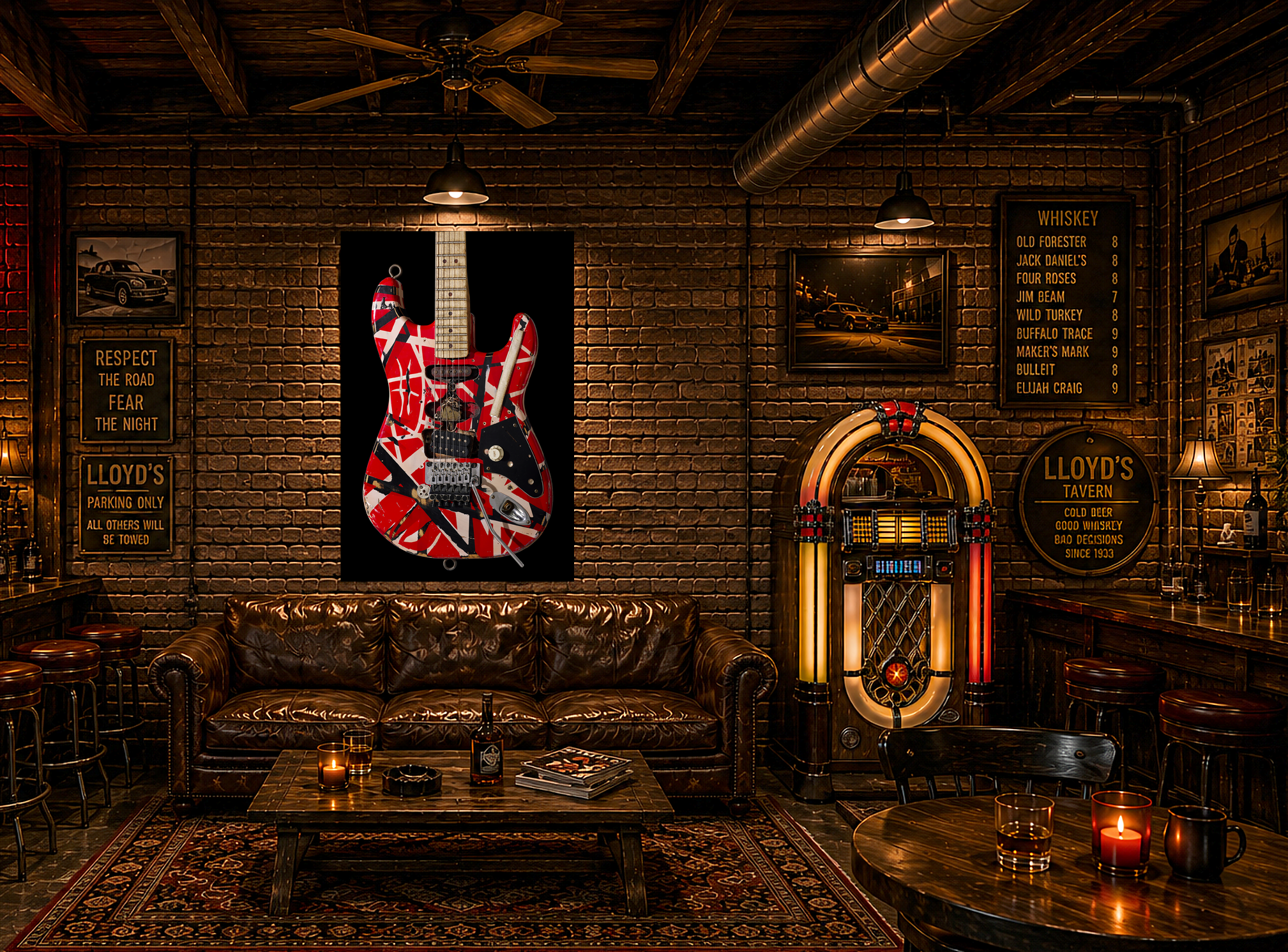 Eddie Van Halen Frankenstrat Guitar Poster | EVH Guitar Wall Art | Vintage Rock Print