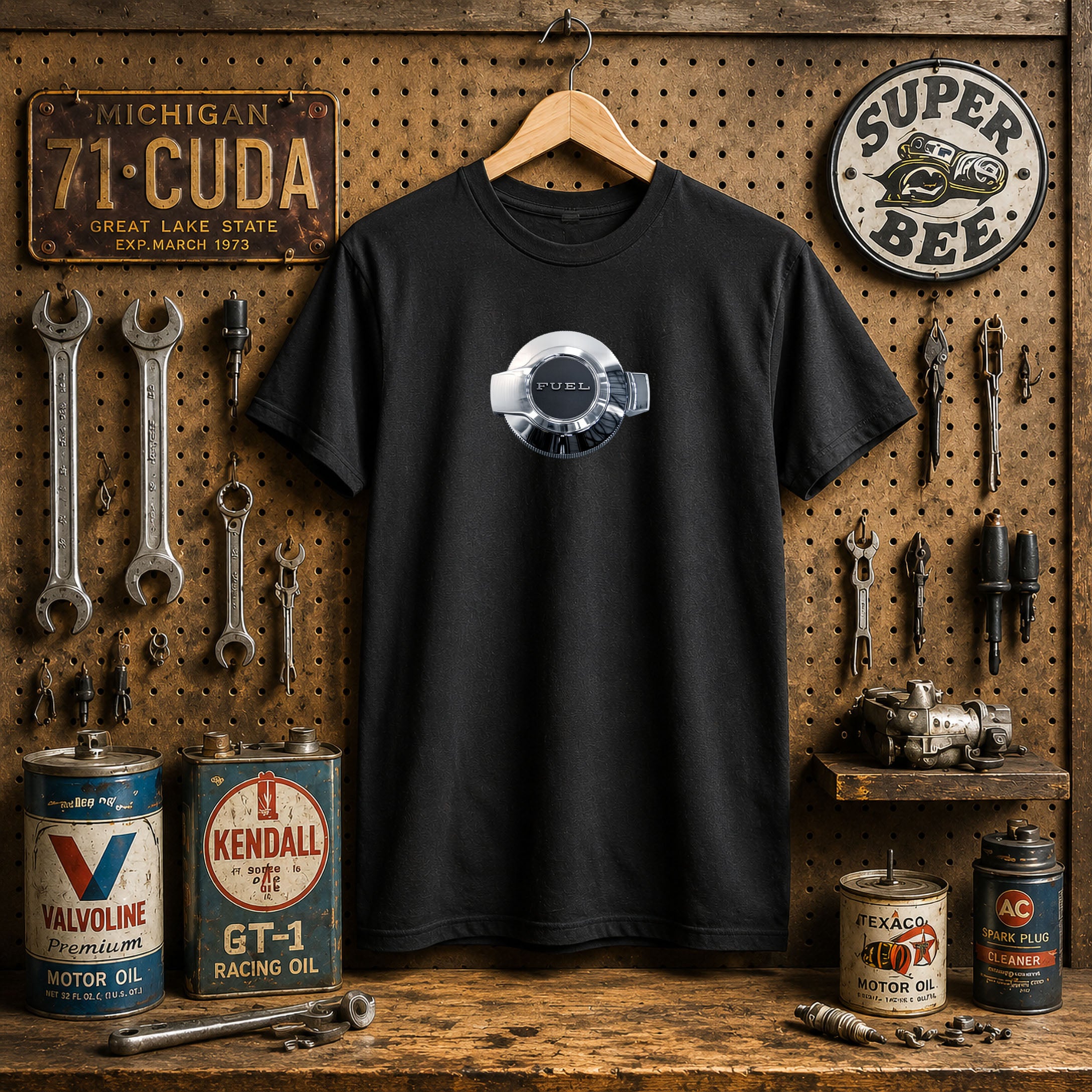 1970-1971 Dodge Charger Fuel Cap T-Shirt | Classic Mopar Shirt | Vintage Muscle Car Tee | 70-71 Charger Gift