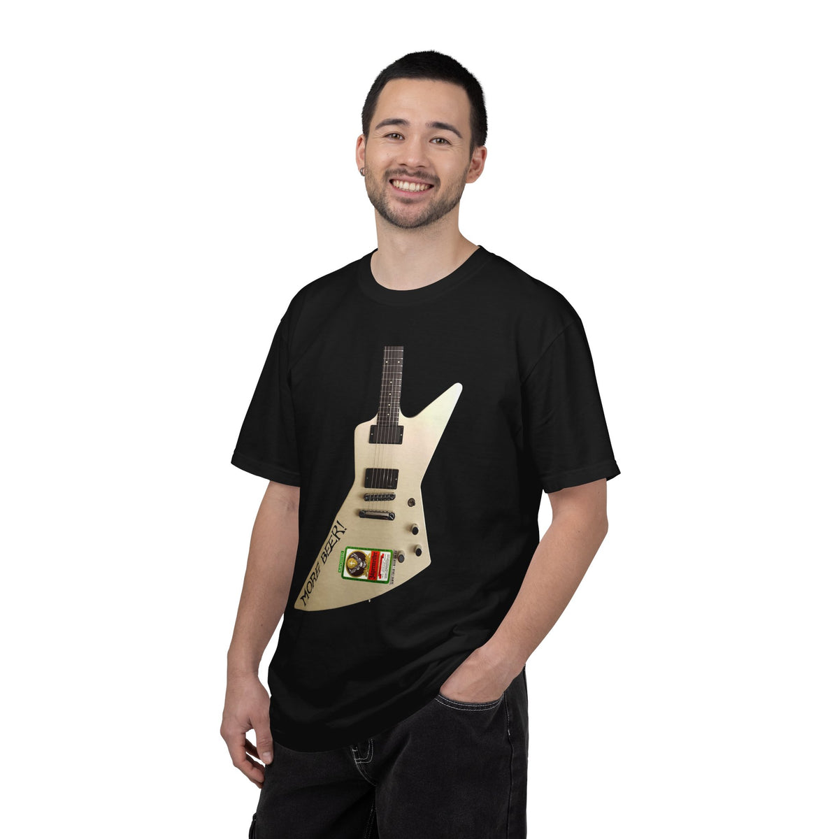 More Beer Explorer Guitar T-Shirt | Vintage Heavy Metal Tee | Inspired by James Hetfield's Iconic Explorer Guitar | Comfort Colors 1717 Garment-Dyed Shir