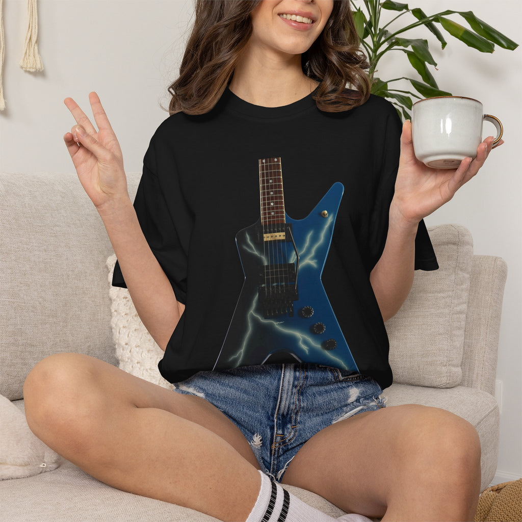 Blue Lightning Guitar Shirt | Heavy Metal T-Shirt | Inspired by Dimebag Darrell | Comfort Colors 1717 | Guitar Player Gift