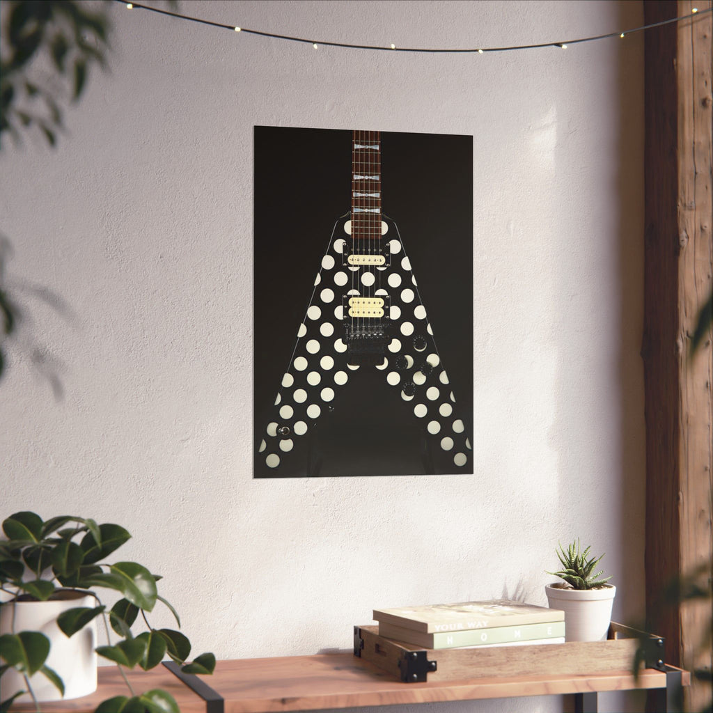 Randy Rhoads Polka Dot Flying V Guitar Poster | Ozzy Osbourne Wall Art