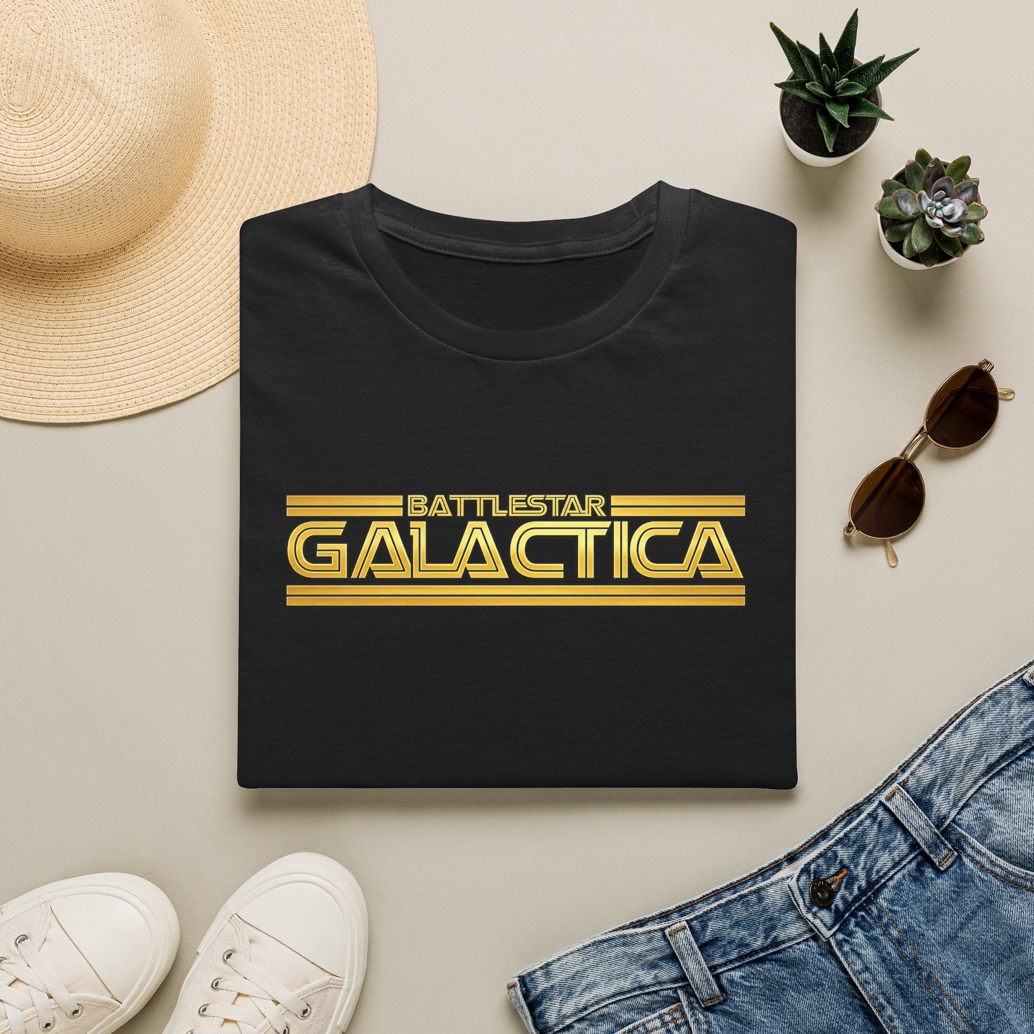 Battlestar Galactica 1978 Classic TV Logo T-Shirt | Retro Sci-Fi Tee | Vintage Space Opera Shirt | 70s Television Fan Gift