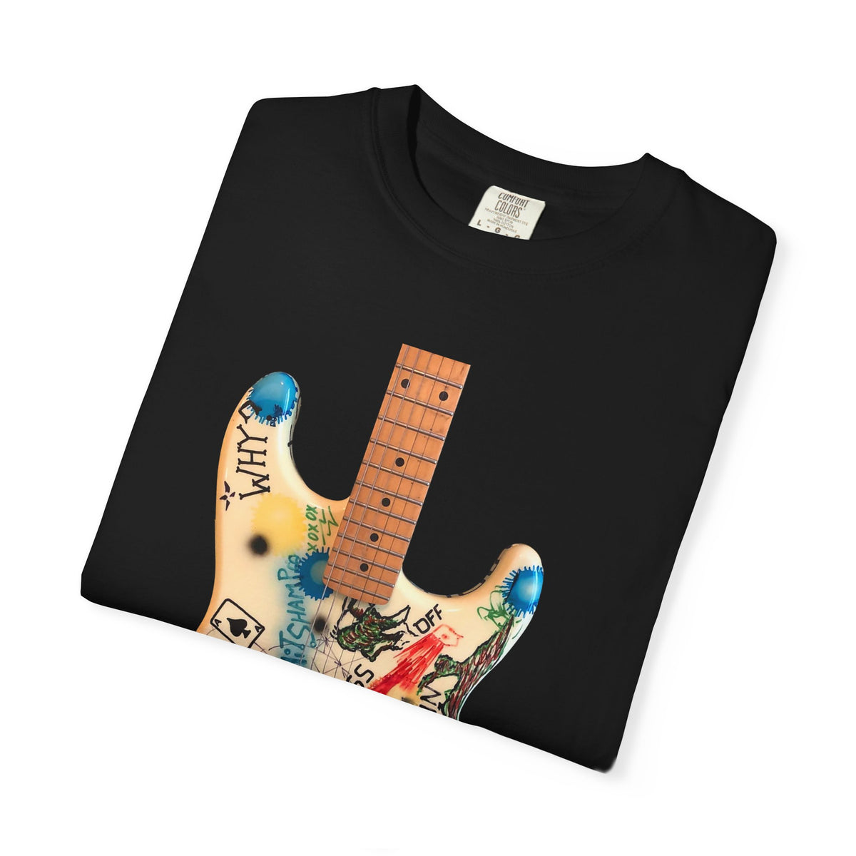 Mr. Graffiti Guitar T-Shirt | Vintage Rock Guitar Tee | Inspired by George Lynch's Legendary Guitar | Comfort Colors 1717